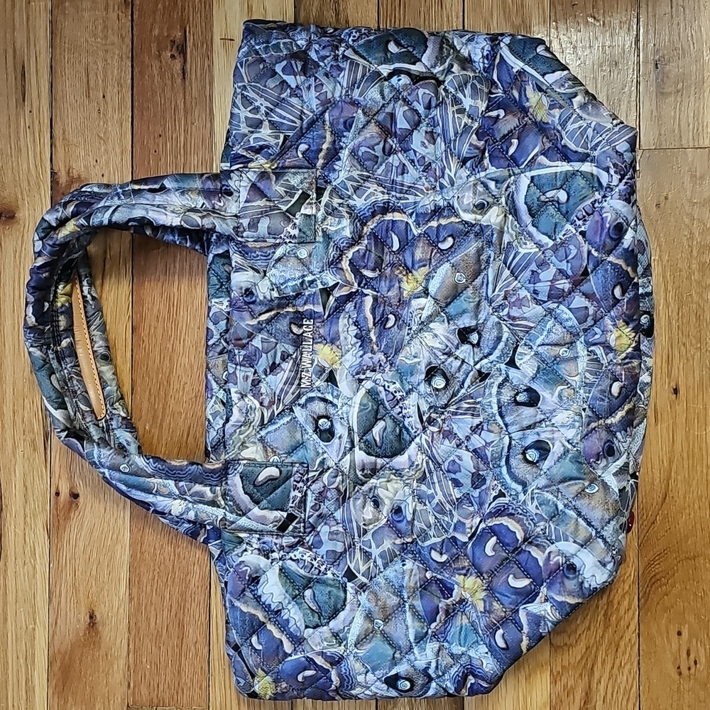 Mz Wallace Peacock Print Quilted Tote